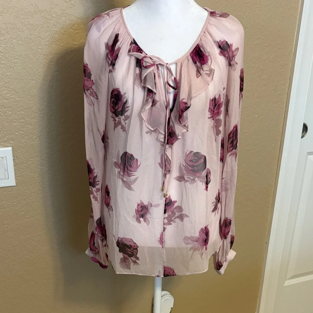 Kate‎ Spade Pink Floral Sheet Blouse, Size M/L